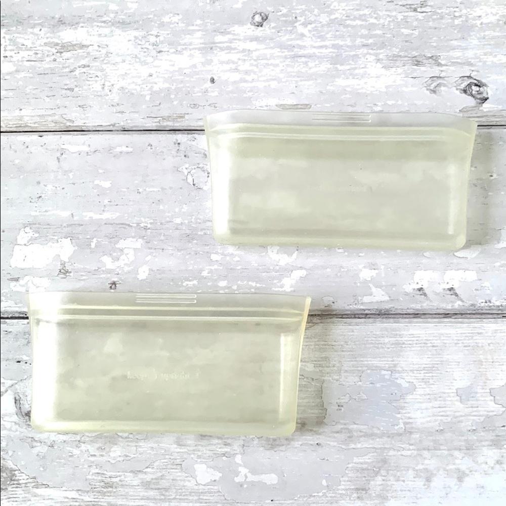 Zip Top Snack Stasher Bags Clear Frost 2pc Reusable Eco Sustainable Food Storage